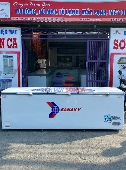 thanh ly tu dong sanaky vh 1199hy3 inverter 900 lit cu can tho